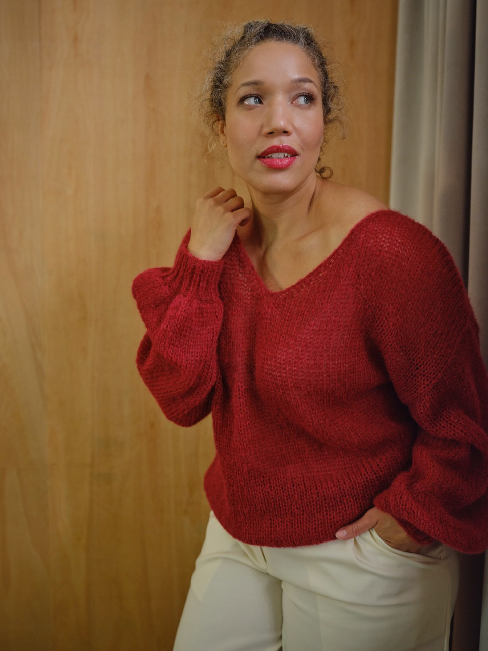 PARIS MOHAIR BLEND REVERSIBLE SWEATER 
