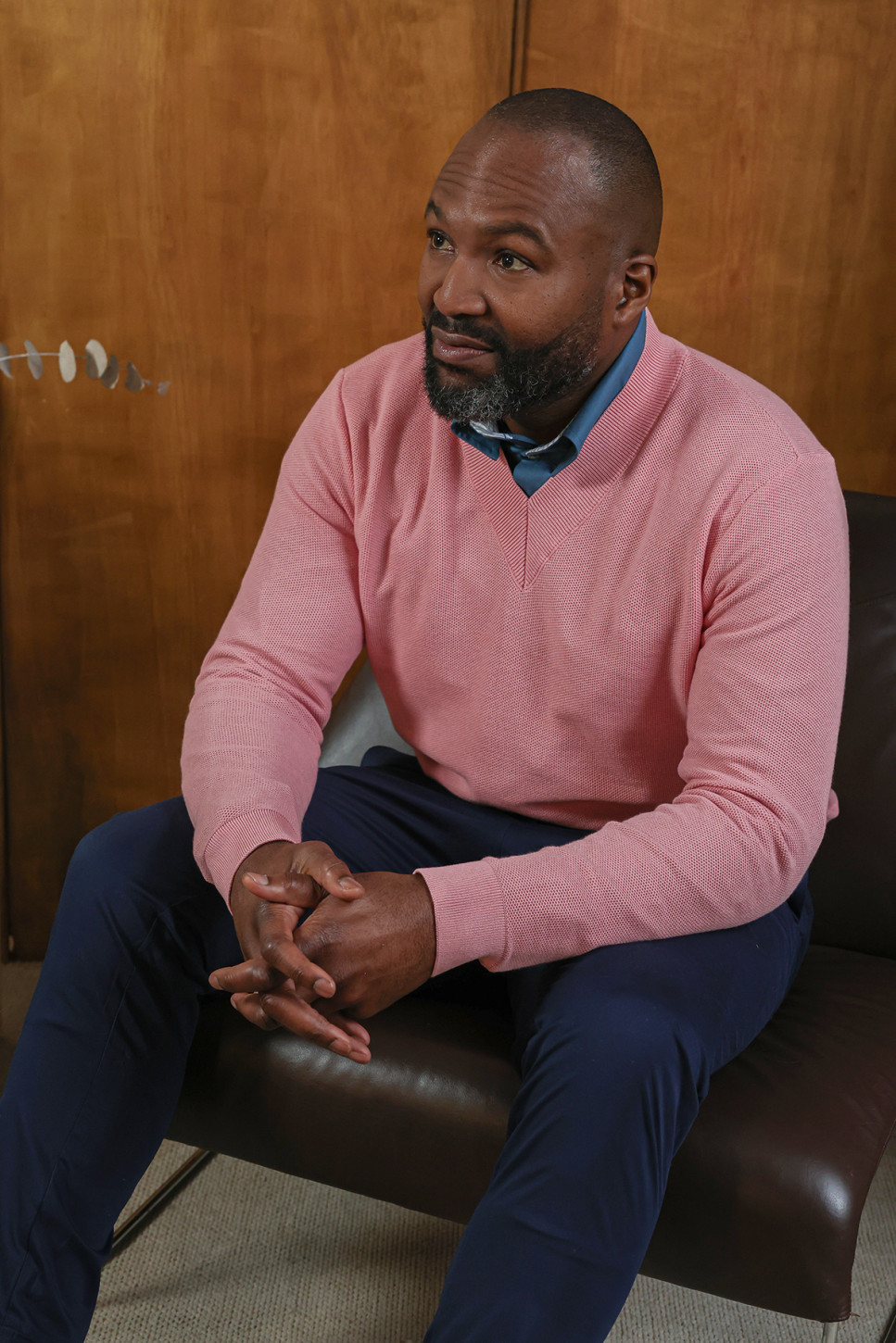 Pink Frame V-Neck Sweater 