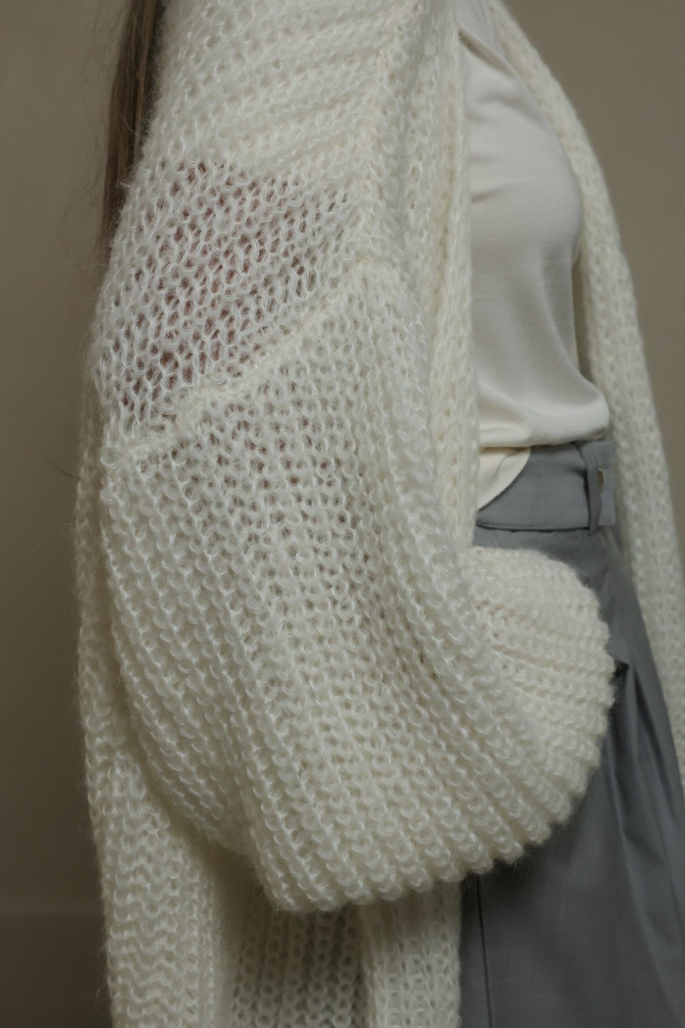 EMMA MOHAIR WOOL BLEND CARDIGAN 