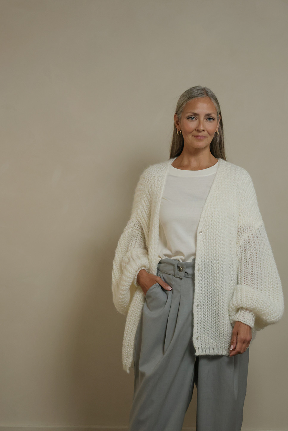 EMMA MOHAIR WOOL BLEND CARDIGAN 