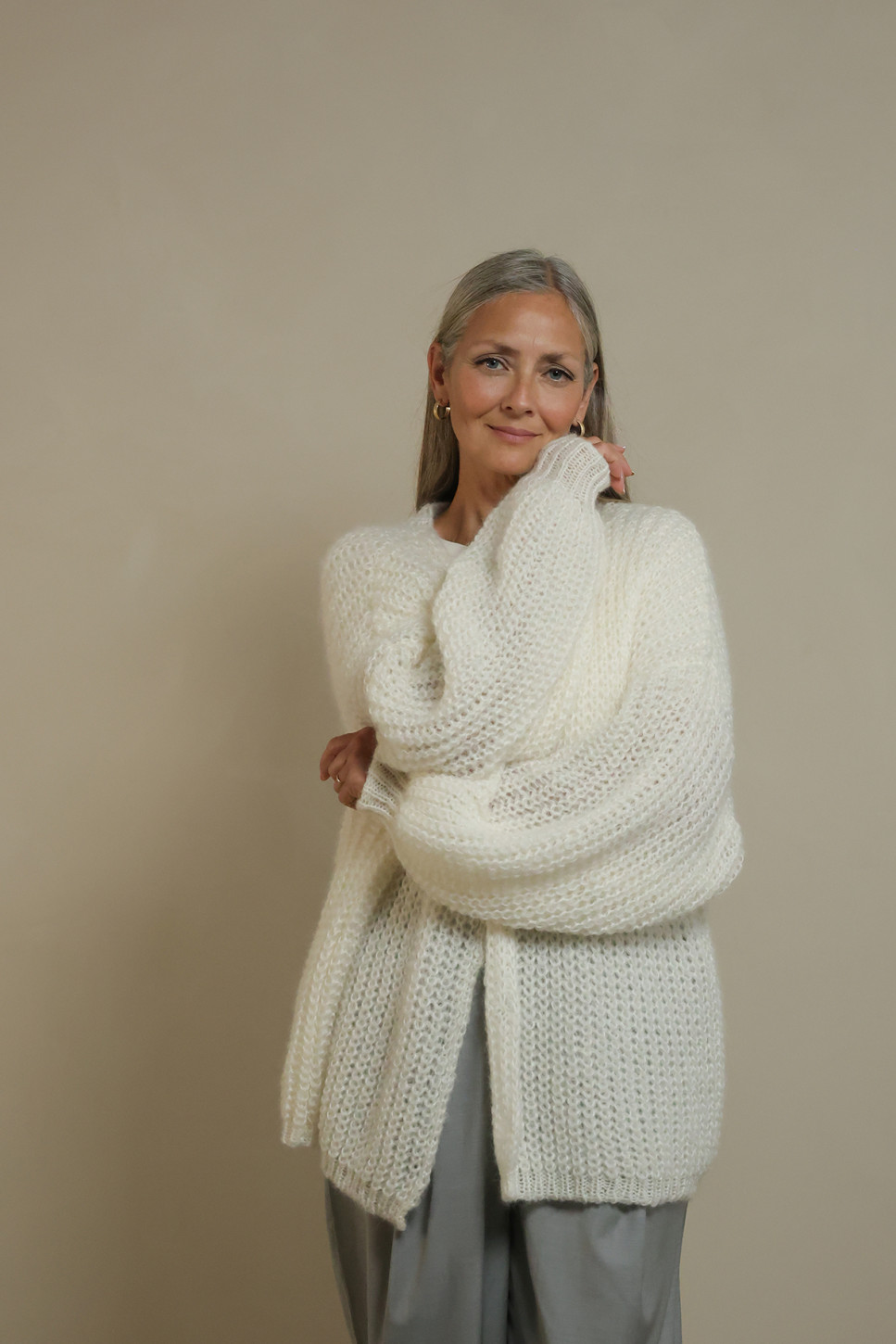 EMMA MOHAIR WOOL BLEND CARDIGAN 