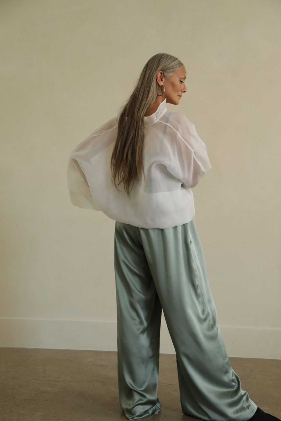 ROUX – WIDE-LEG SILK SATIN TROUSERS