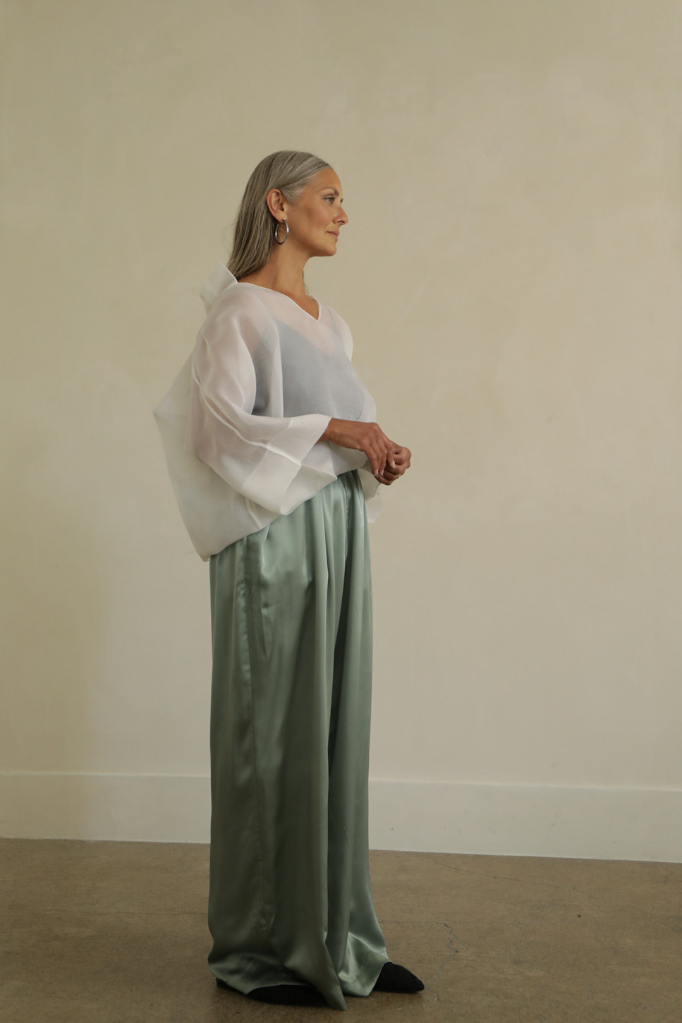 ROUX – WIDE-LEG SILK SATIN TROUSERS