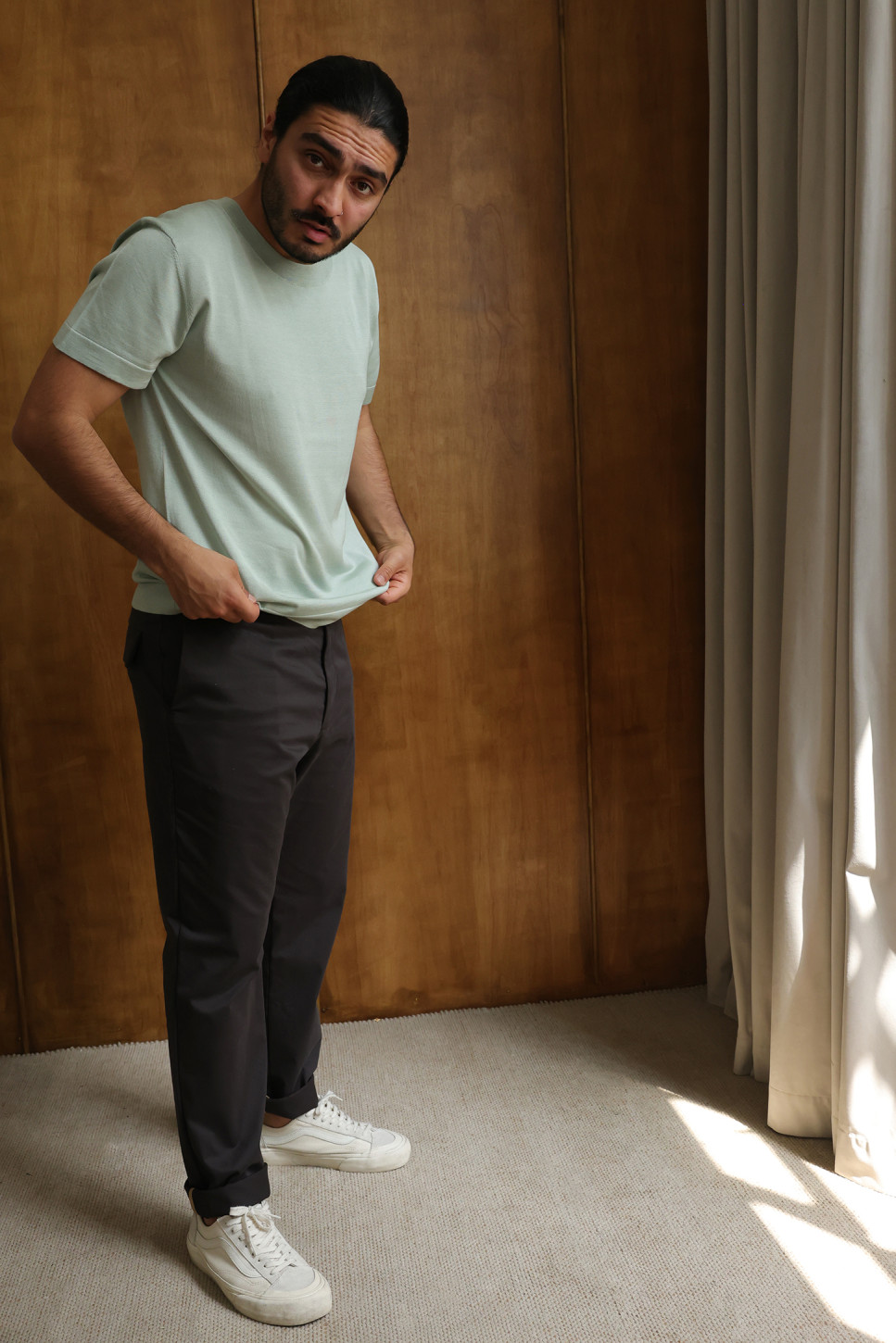 Essential silk t-shirt in Mint 