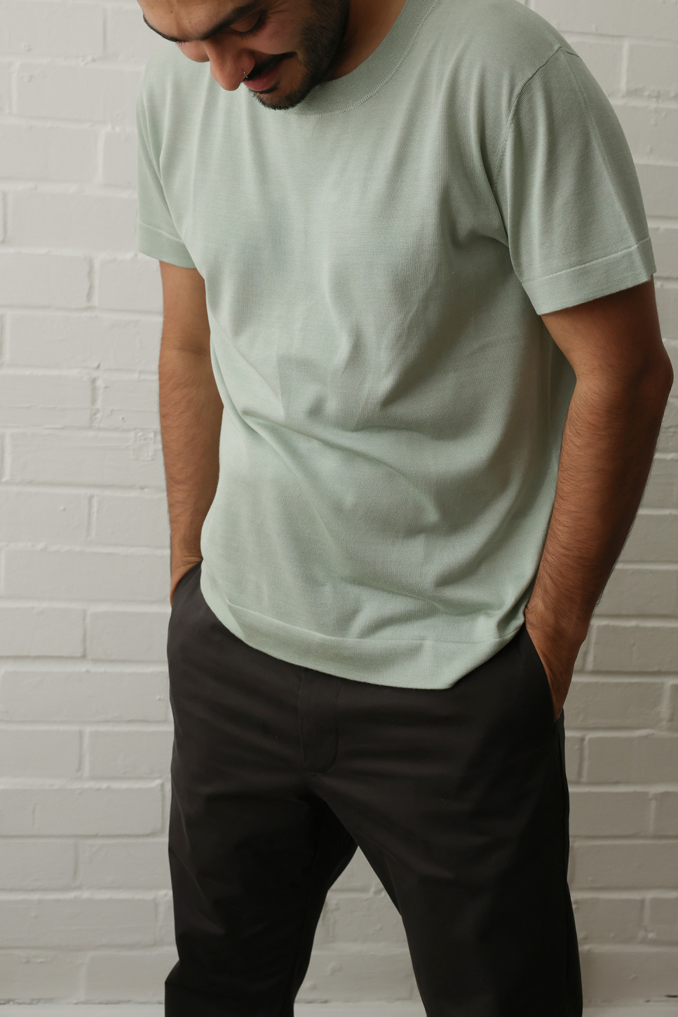 Essential silk t-shirt in Mint 