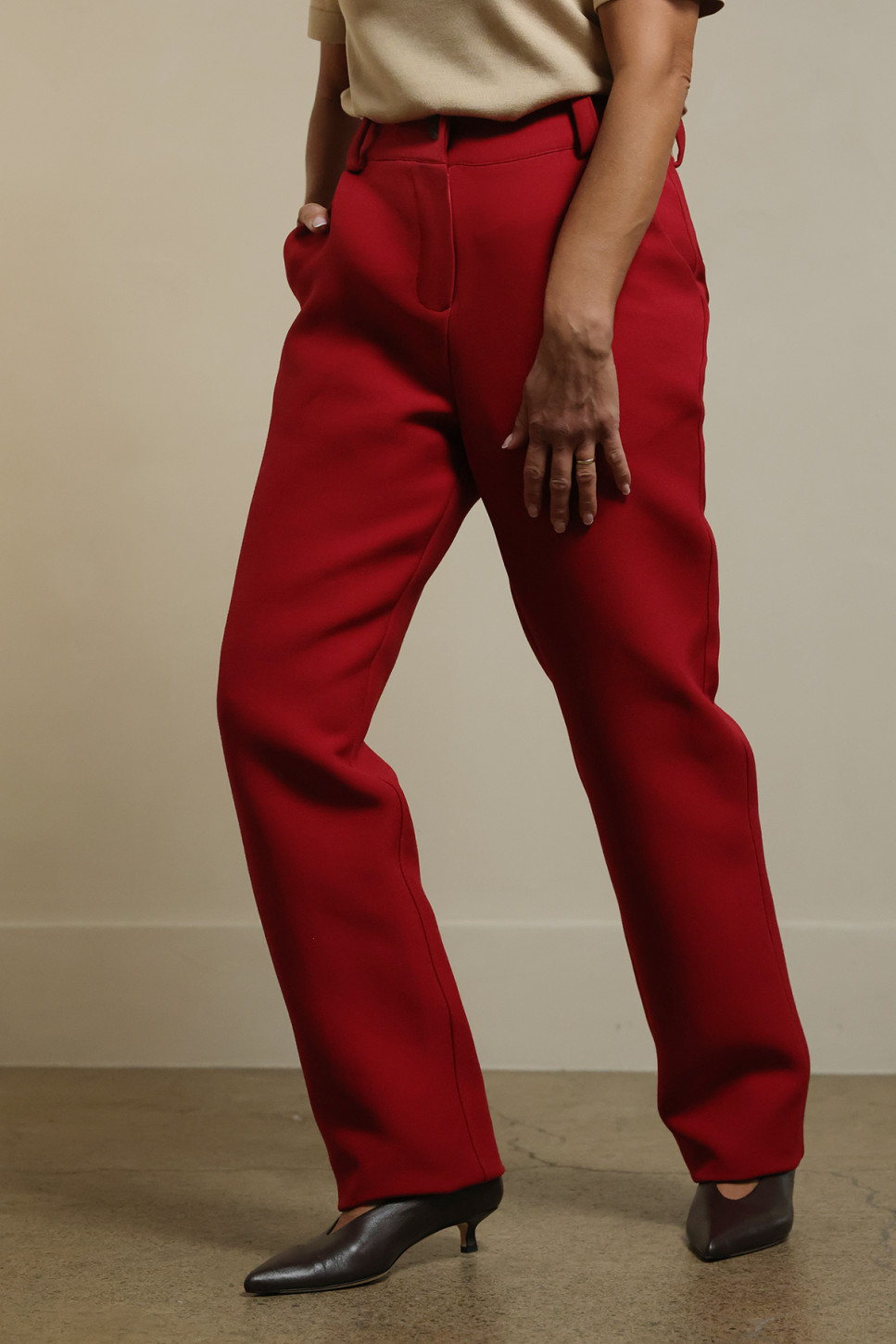 SIMONE WOOL-SILK BLEND TROUSERS