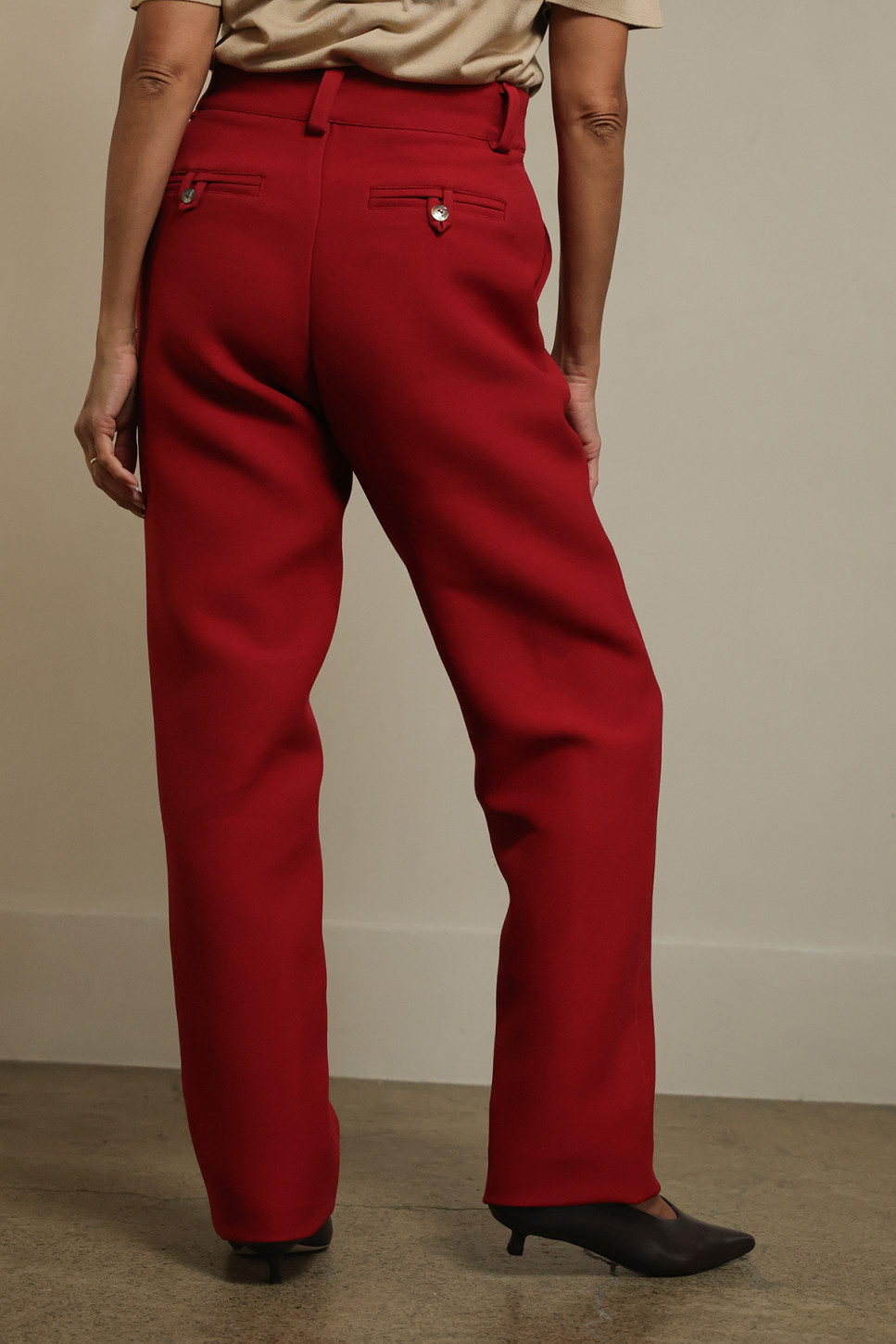 SIMONE WOOL-SILK BLEND TROUSERS