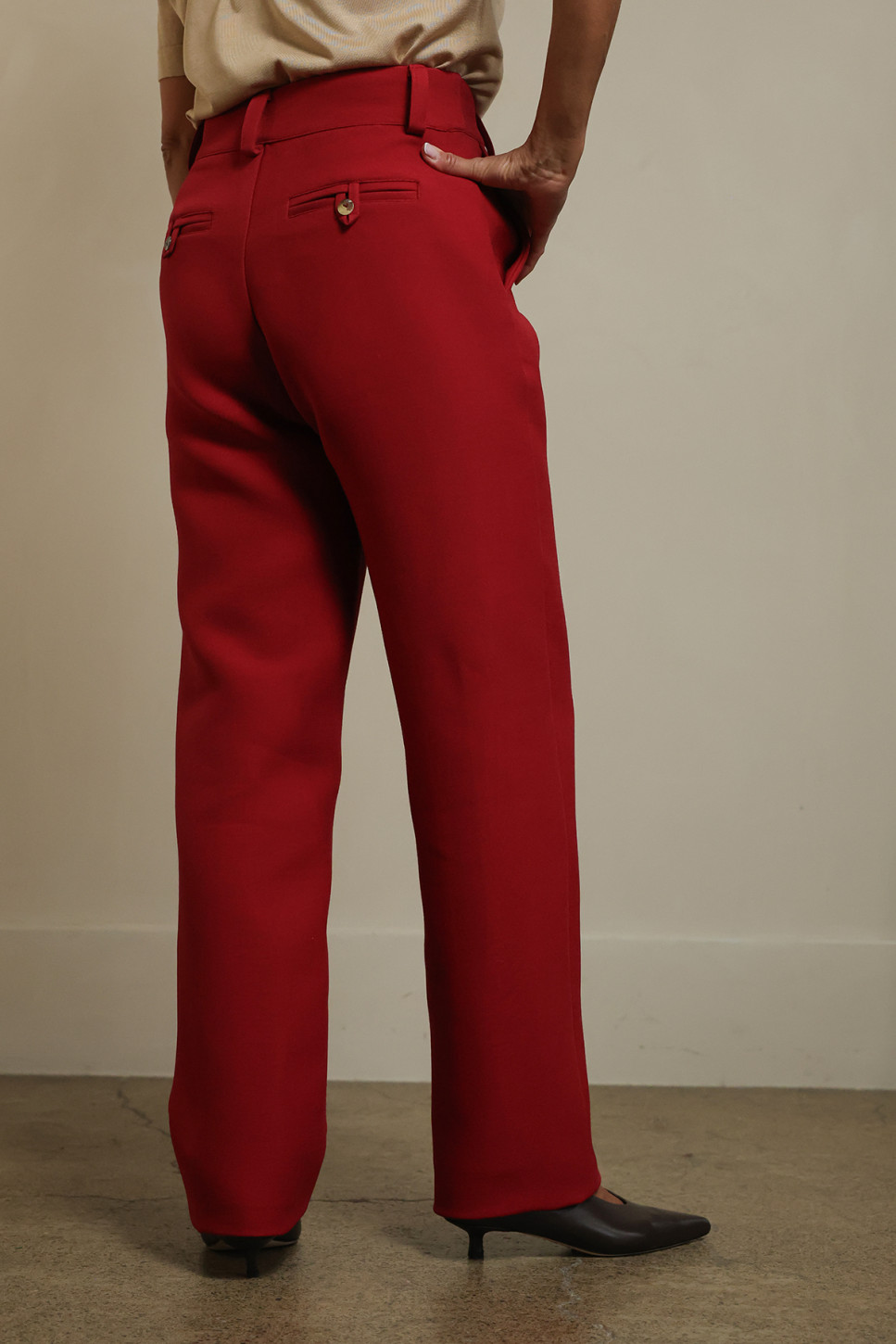 SIMONE WOOL-SILK BLEND TROUSERS