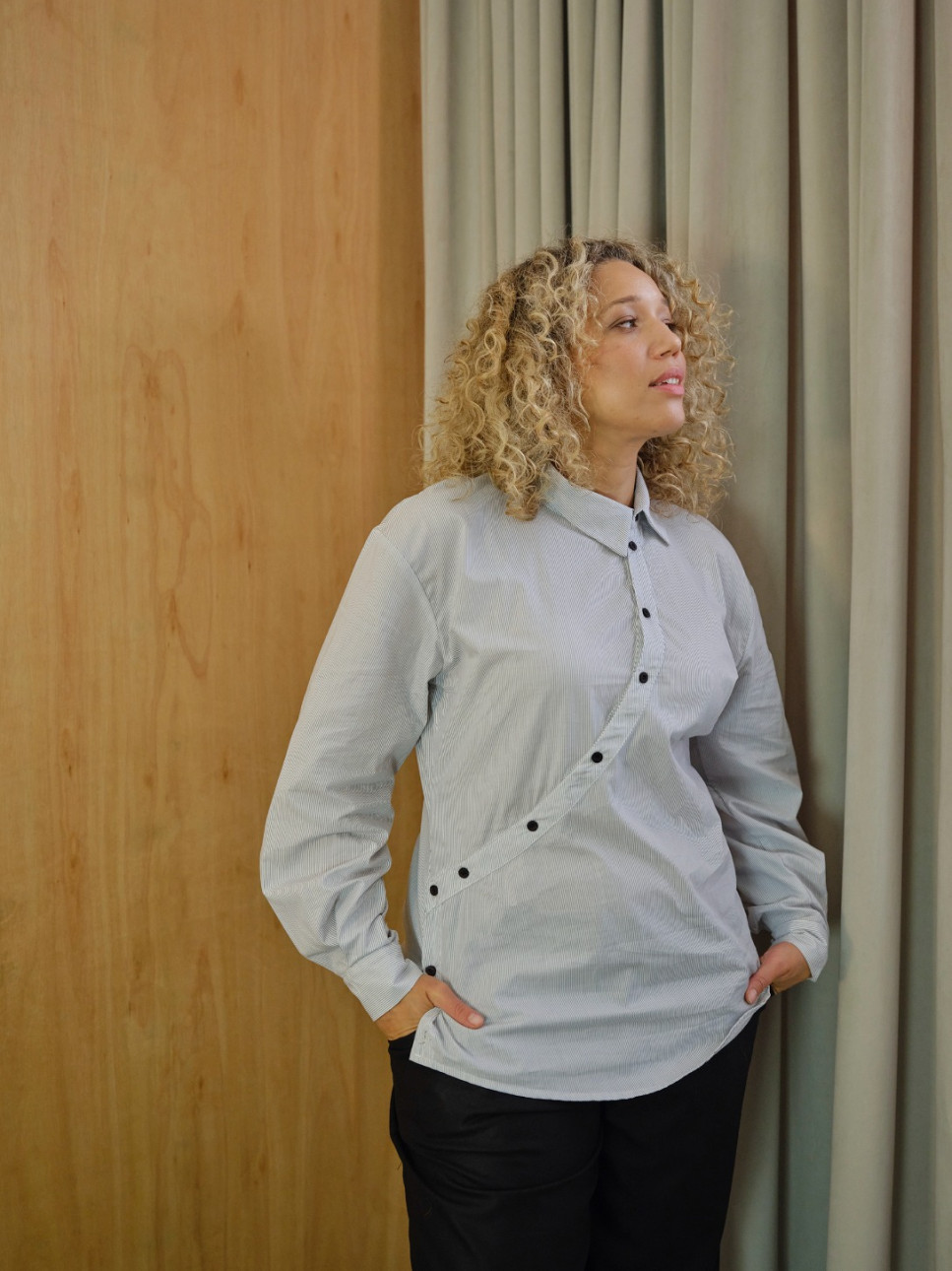 STRIPED COTTON WORK-SHIRT