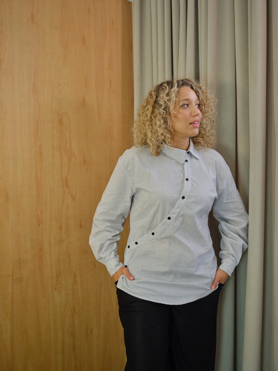 STRIPED COTTON WORK-SHIRT
