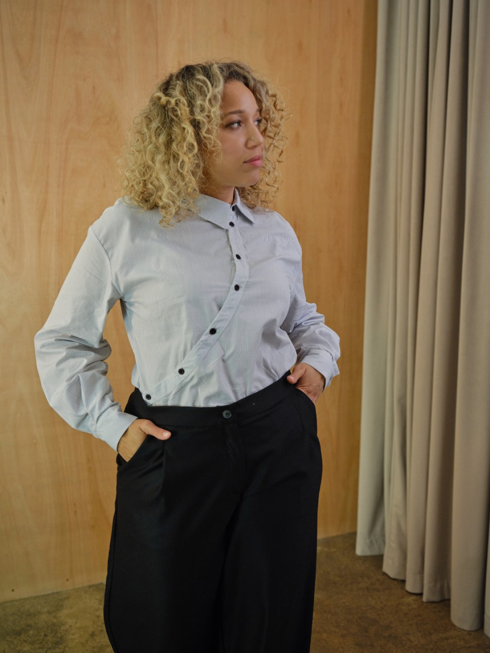 STRIPED COTTON WORK-SHIRT