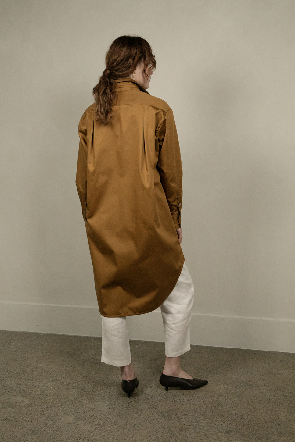 TERRA COTTON SATEEN SHIRT DRESS 