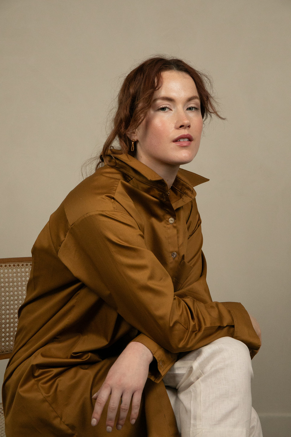 TERRA COTTON SATEEN SHIRT DRESS 