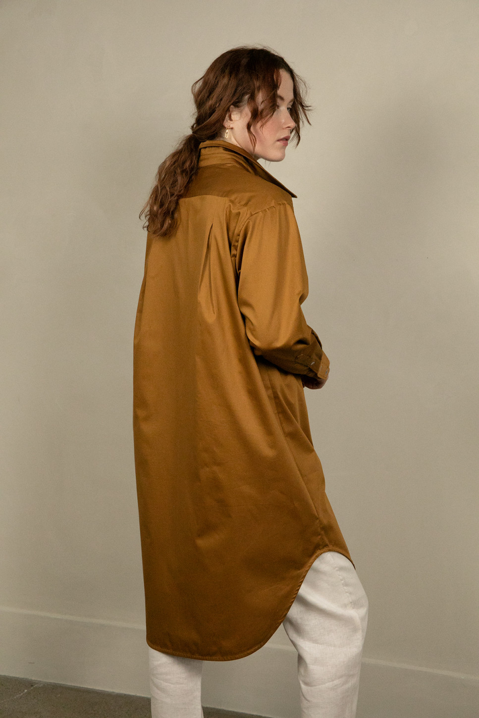 TERRA COTTON SATEEN SHIRT DRESS 