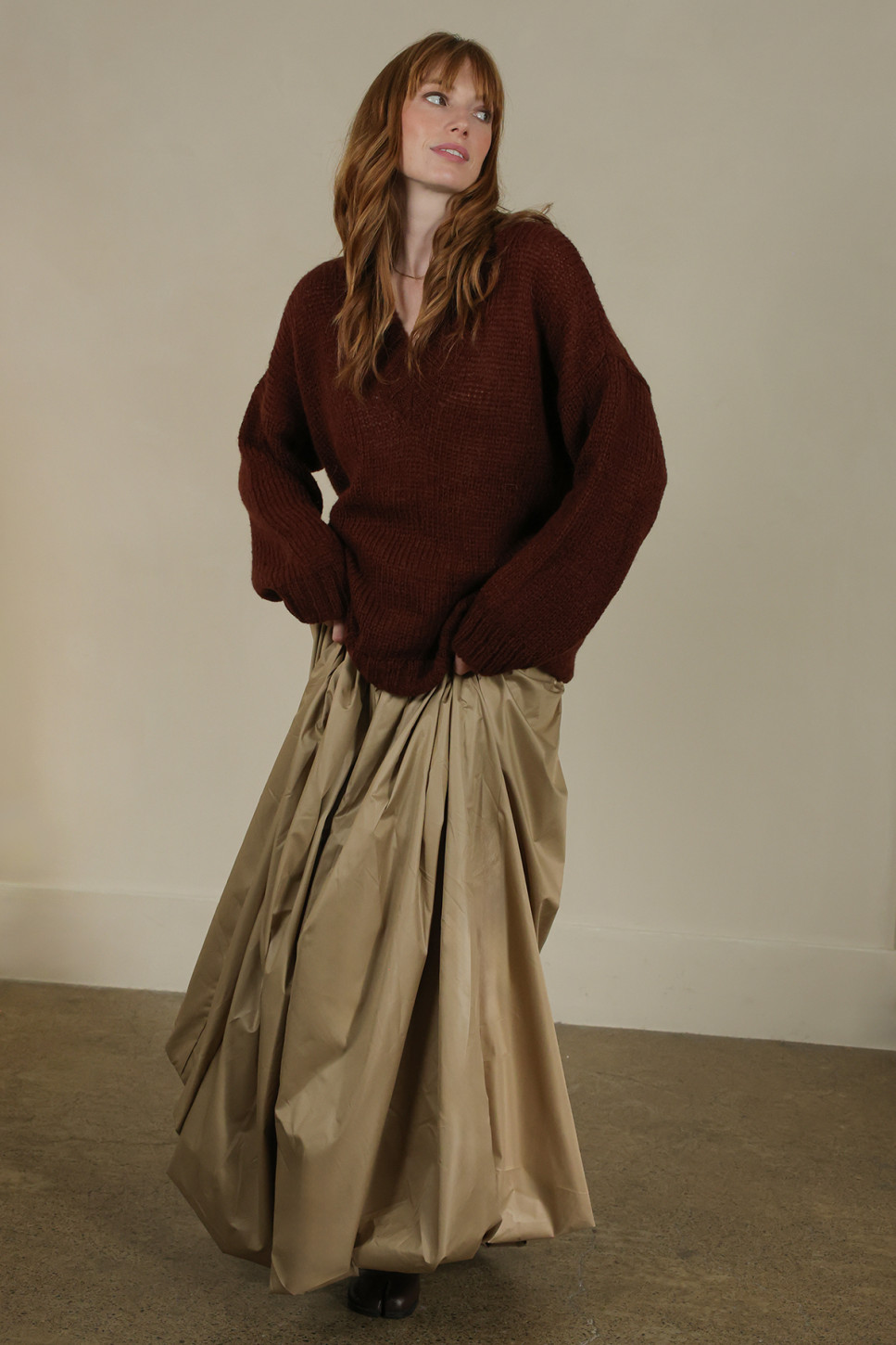 THE ARDEN V-NECK MOHAIR SWEATER