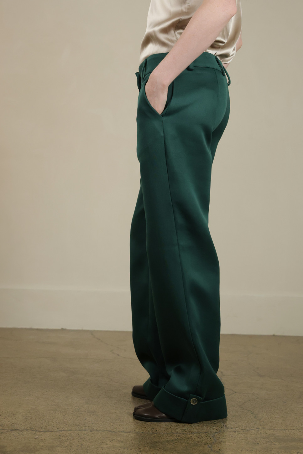 THE ROWE COTTON-WOOL TROUSERS