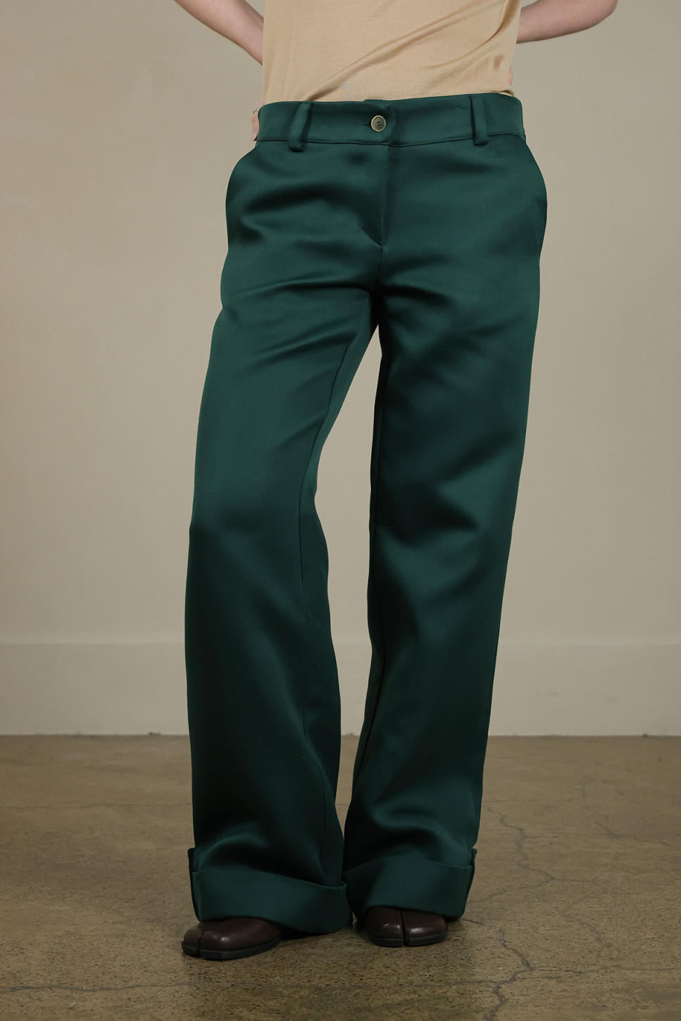 THE ROWE COTTON-WOOL TROUSERS