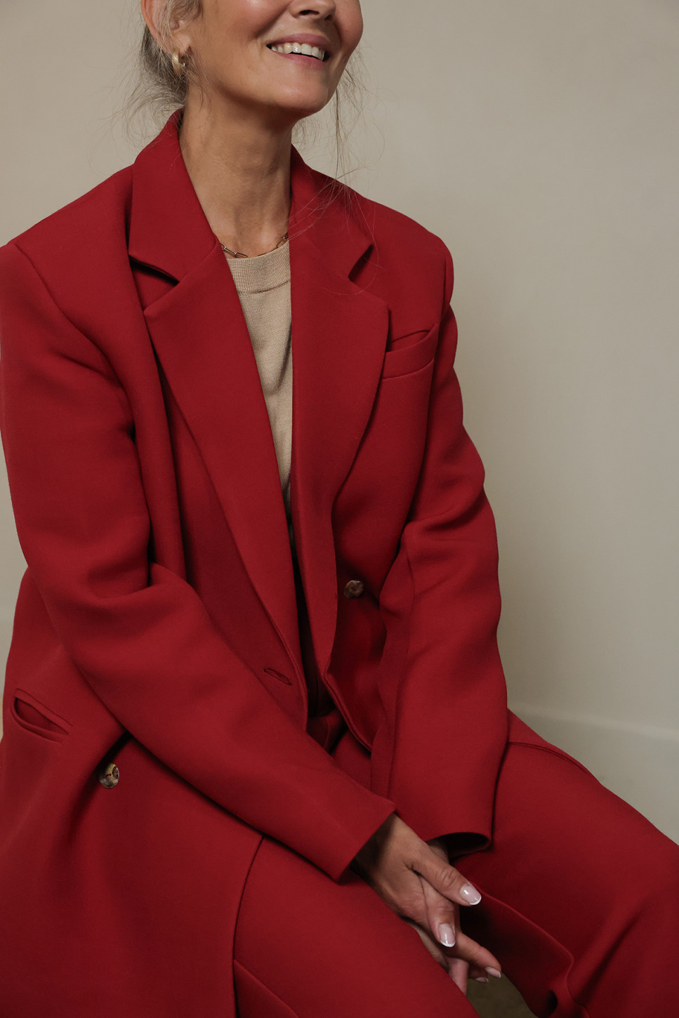 THE SIMONE WOOL-SILK BLEND BLAZER 