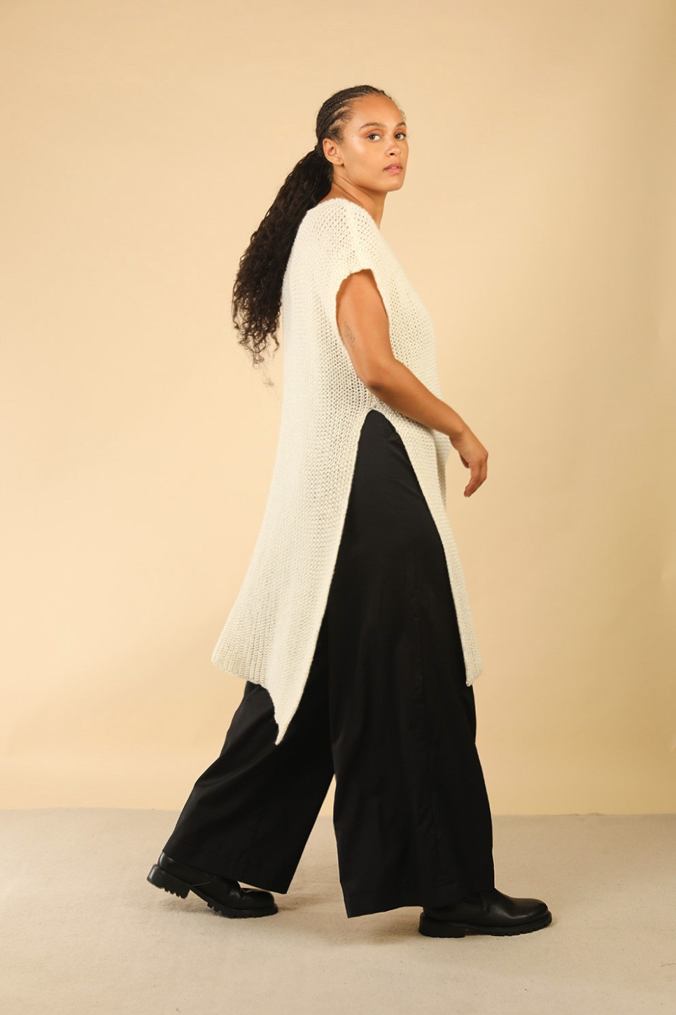 VIRGIN WOOL HIGH RISE TROUSERS