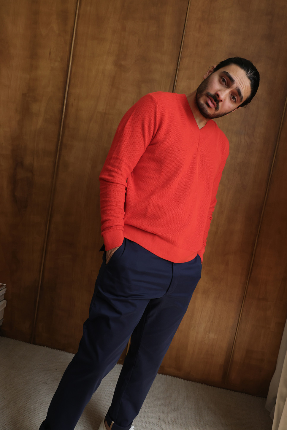 Midnight Blue Jude Cotton Trousers 