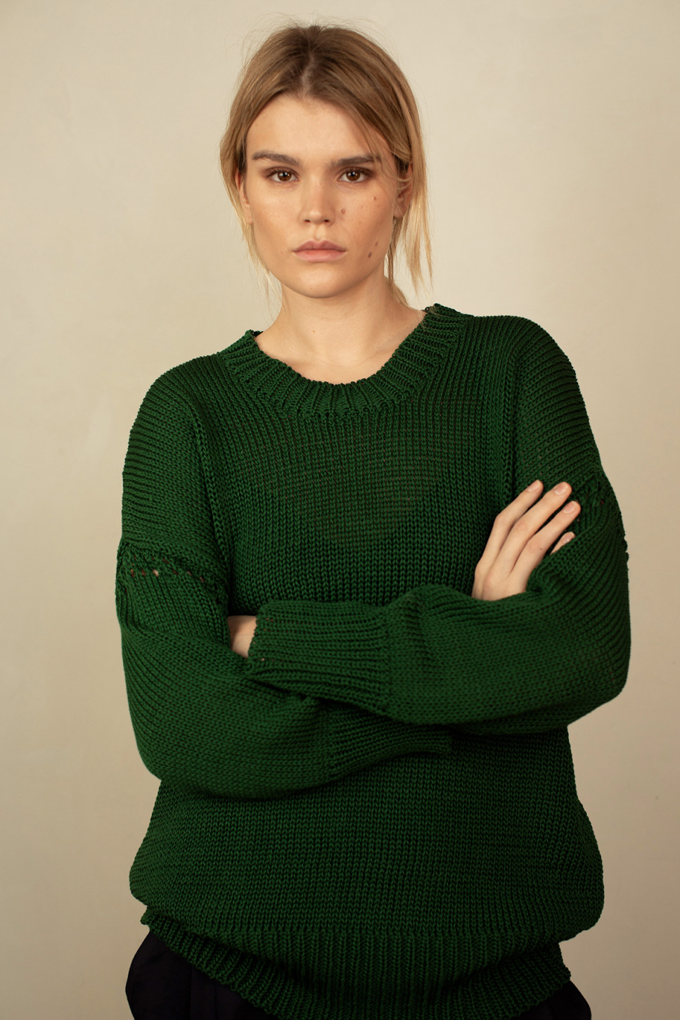 VERT CREW NECK COTTON SWEATER