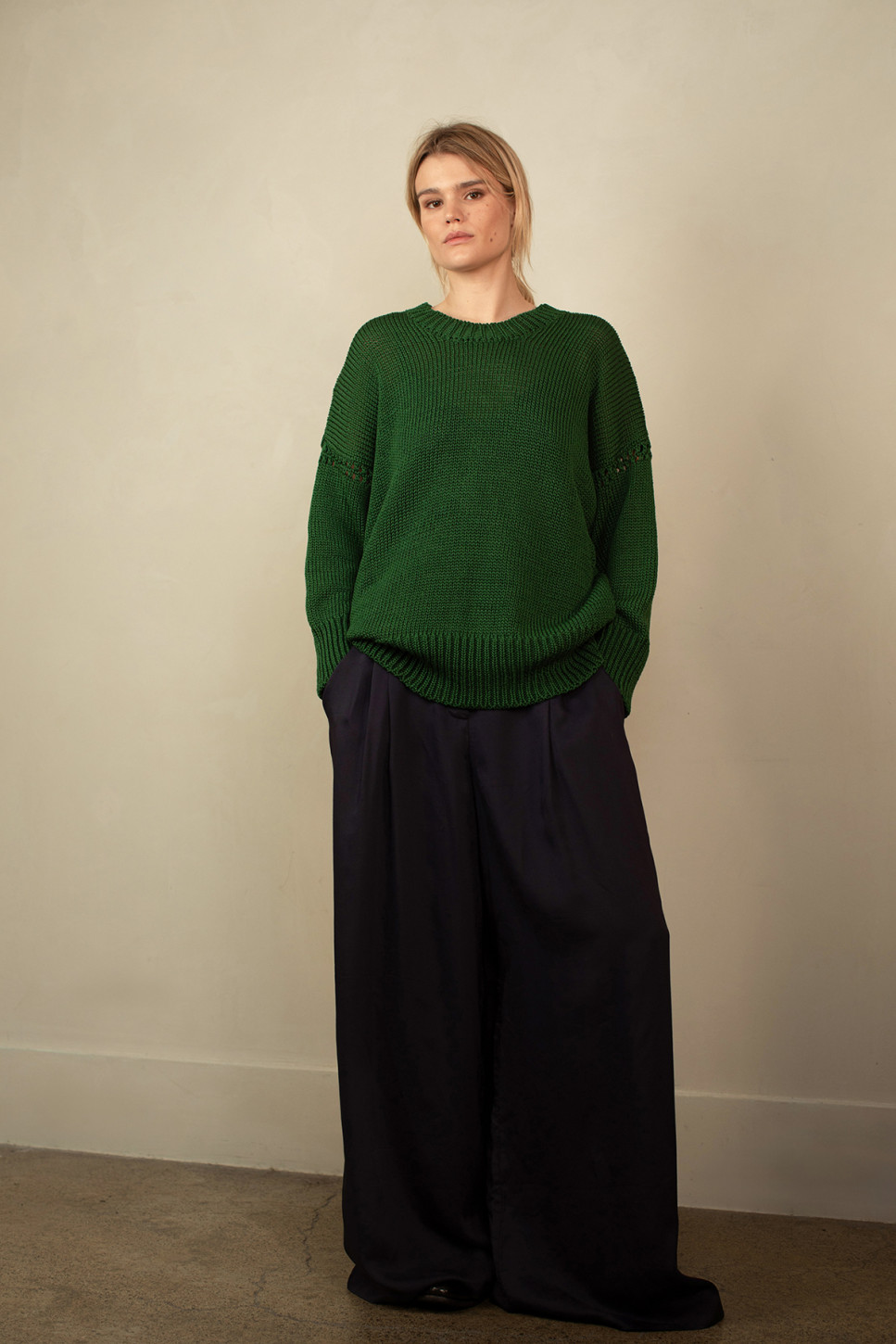 VERT CREW NECK COTTON SWEATER