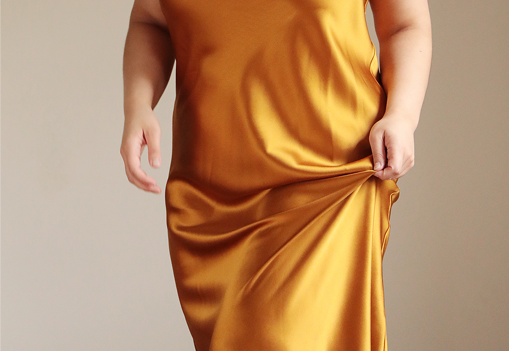 silk yellow dress slip dress lora gene